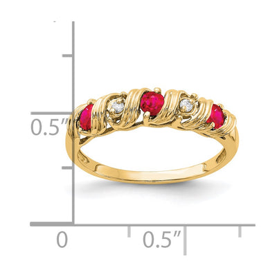 14K Ruby Diamond ring
