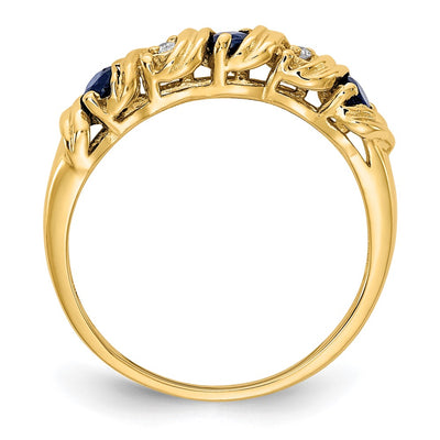14K Sapphire Diamond ring