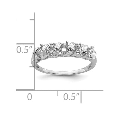 14K White Gold Diamond & Gemstone Ring Mounting