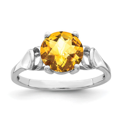 14K white gold citrine ring