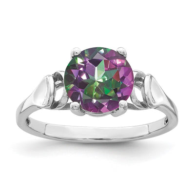 14K white gold topaz ring