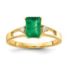 14k Emerald Cut Emerald AA Diamond ring