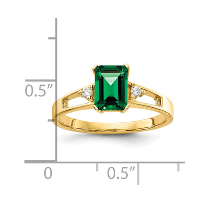14K Emerald Cut Mount St. Helens Diamond ring