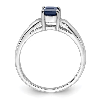 14K White Gold Princess Cut Sapphire ring