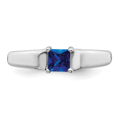 14K White Gold Princess Cut Sapphire ring