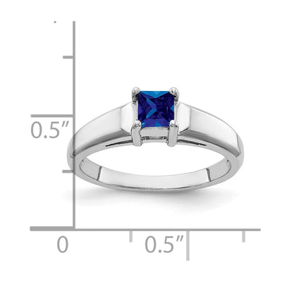 14K White Gold Princess Cut Sapphire ring