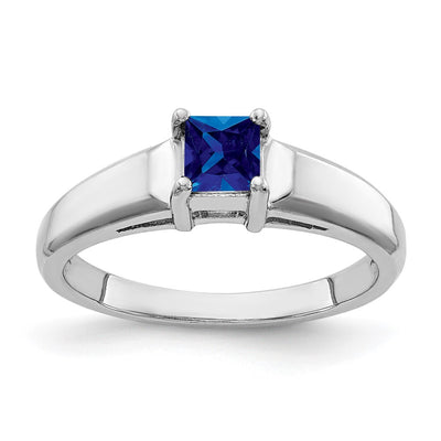 14K white gold sapphire ring
