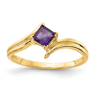 14K Princess Cut Amethyst ring