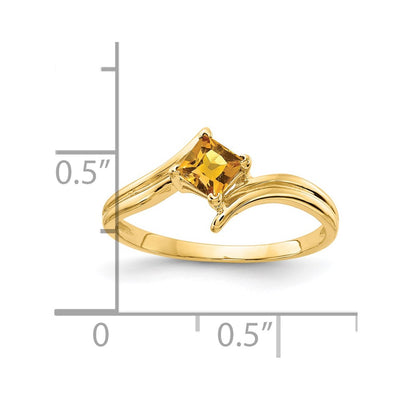 14K Princess Cut Citrine ring