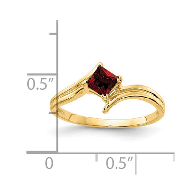 14K Princess Cut Garnet ring