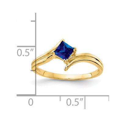 14K Princess Cut Sapphire ring