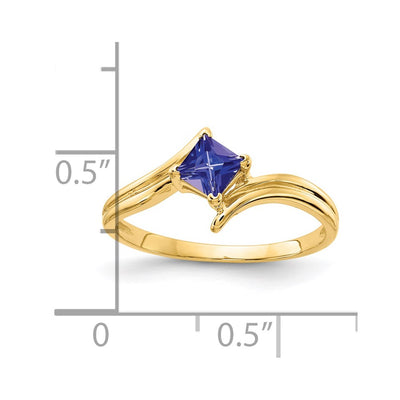 14K Princess Cut Tanzanite ring