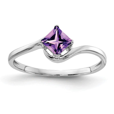 14K white gold amethyst ring