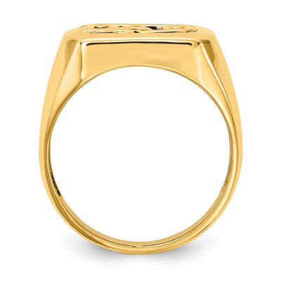 14K AA Diamond Men's Onyx Dad Ring