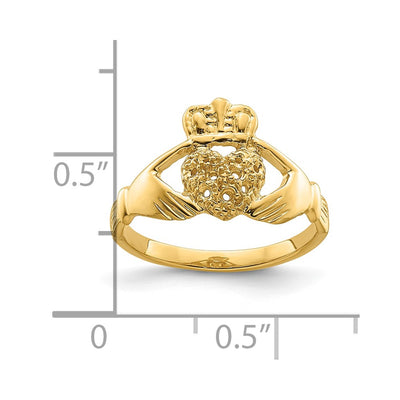 14K Yellow Gold Claddagh Ring Mounting