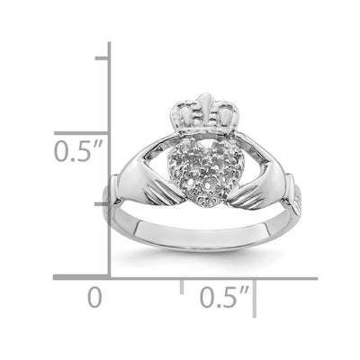 14K White Gold Claddagh Ring Mounting