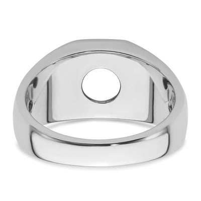 14K White Gold Men's Open Back Band Mounting