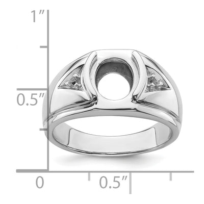 14K White Gold Men's Open Back Band Mounting