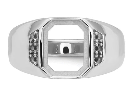 14k White Gold Men's Band Mounting (Style Y7225)