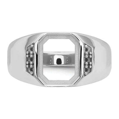14K White Gold Men's Band Mounting