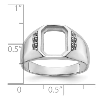 14K White Gold Men's Band Mounting