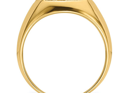 14k Men's Polished and Textured Masonic Ring Mounting (Style Y7232)