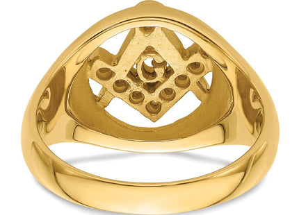 14k Men's Polished and Textured Masonic Ring Mounting (Style Y7232)