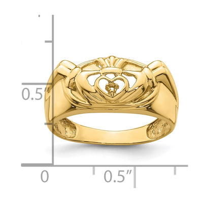 14K White Gold Men's Claddagh Band Mounting