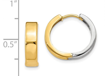 14k Two-tone Hinged Hoop Earrings (Style Y7909)
