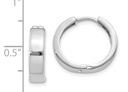 14k White Gold Round Hinged Hoop Earrings (Style Y7911)