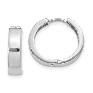 14k White Gold Round Hinged Hoop Earrings (Style Y7911)