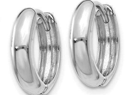 14K rose gold hoop earrings, alternate view