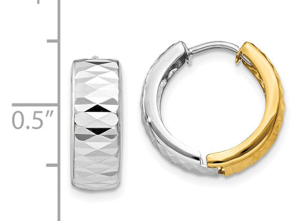 14k Two-tone Earrings Style Y7918 - Classique Jewelry Inc.