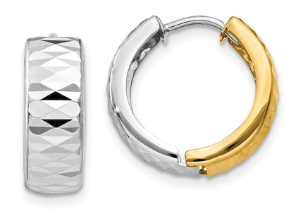 14k Two-tone Earrings Style Y7918 - Classique Jewelry Inc.