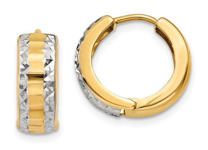 14k Yellow & Rhodium Earrings Style Y7924 - Classique Jewelry Inc.