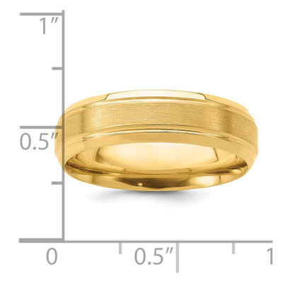 14K Rose Gold Standard Comfort Fit Brush Satin Fancy Band