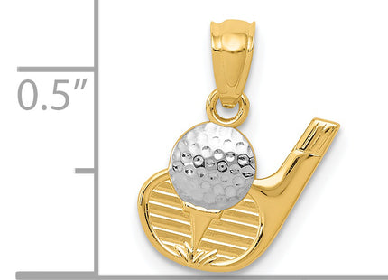 14k and Rhodium Golf Pendant