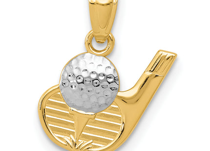 14k and Rhodium Golf Pendant