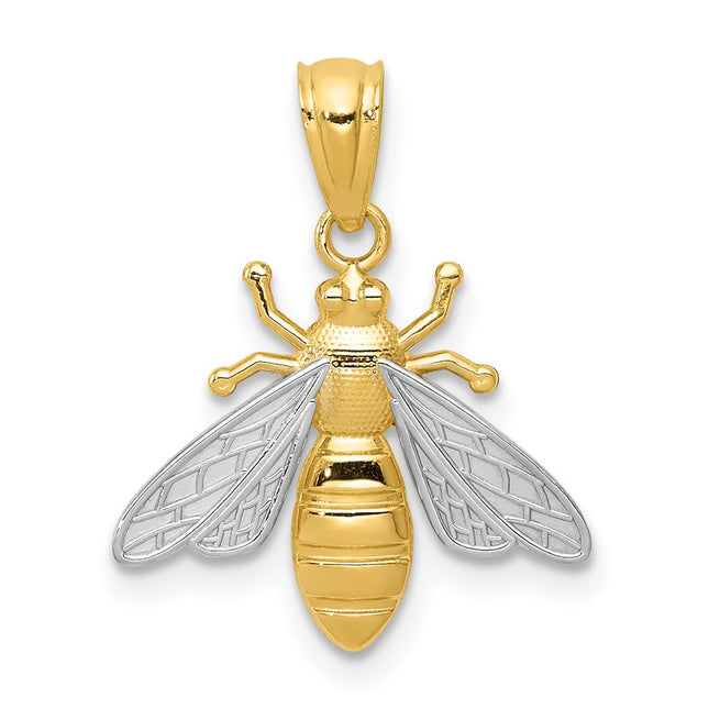 14k Yellow & Rhodium Pendants Style YC1055 - Classique Jewelry Inc.