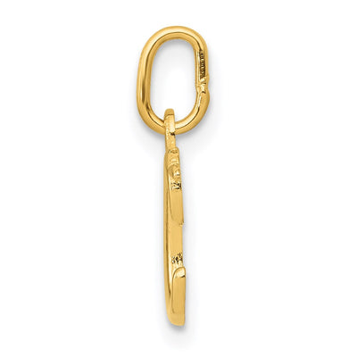 14K Yellow Gold Initial Letter Charm for Personalized Jewelry Accessories