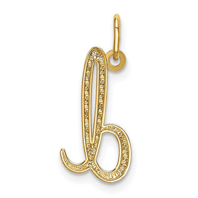 14K Yellow Gold Initial Letter Charm for Personalized Jewelry Accessories