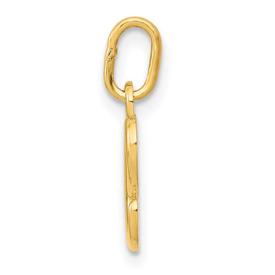 14K Yellow Gold Initial Letter Charm for Personalized Jewelry Accessories