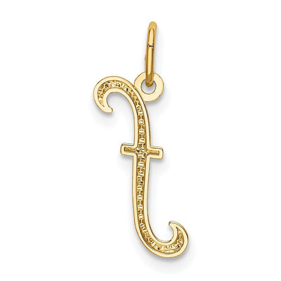 14K Yellow Gold Initial Letter Charm for Personalized Jewelry Accessories