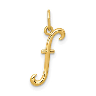 14k Yellow Gold Initial Letter Charm for Personalized Jewelry Accessories (Style YC1060F)