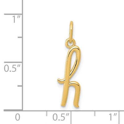 14K Yellow Gold Initial Letter Charm for Personalized Jewelry Accessories