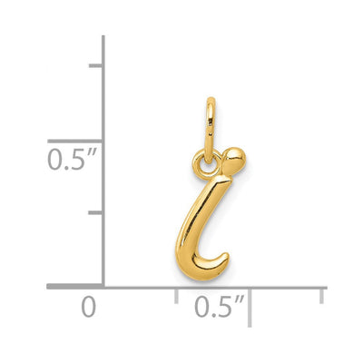 14K Yellow Gold Initial Letter Charm for Personalized Jewelry Accessories