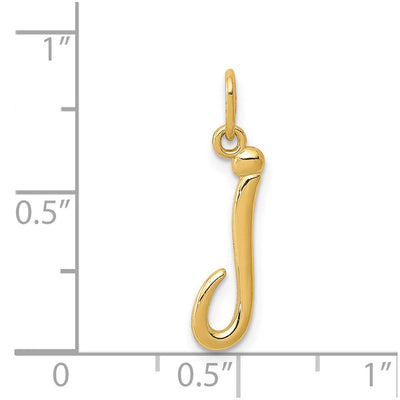 14K Yellow Gold Initial Letter Charm for Personalized Jewelry Accessories