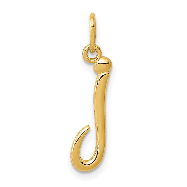 14k Yellow Gold Initial Letter Charm for Personalized Jewelry Accessories