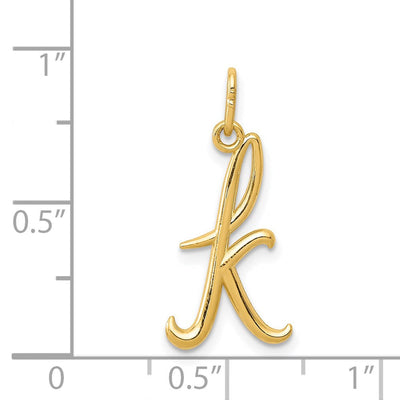 14K Yellow Gold Initial Letter Charm for Personalized Jewelry Accessories