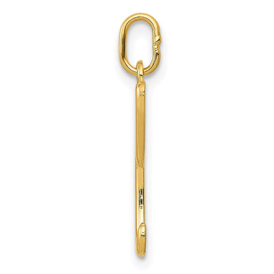 14K Yellow Gold Initial Letter Charm for Personalized Jewelry Accessories